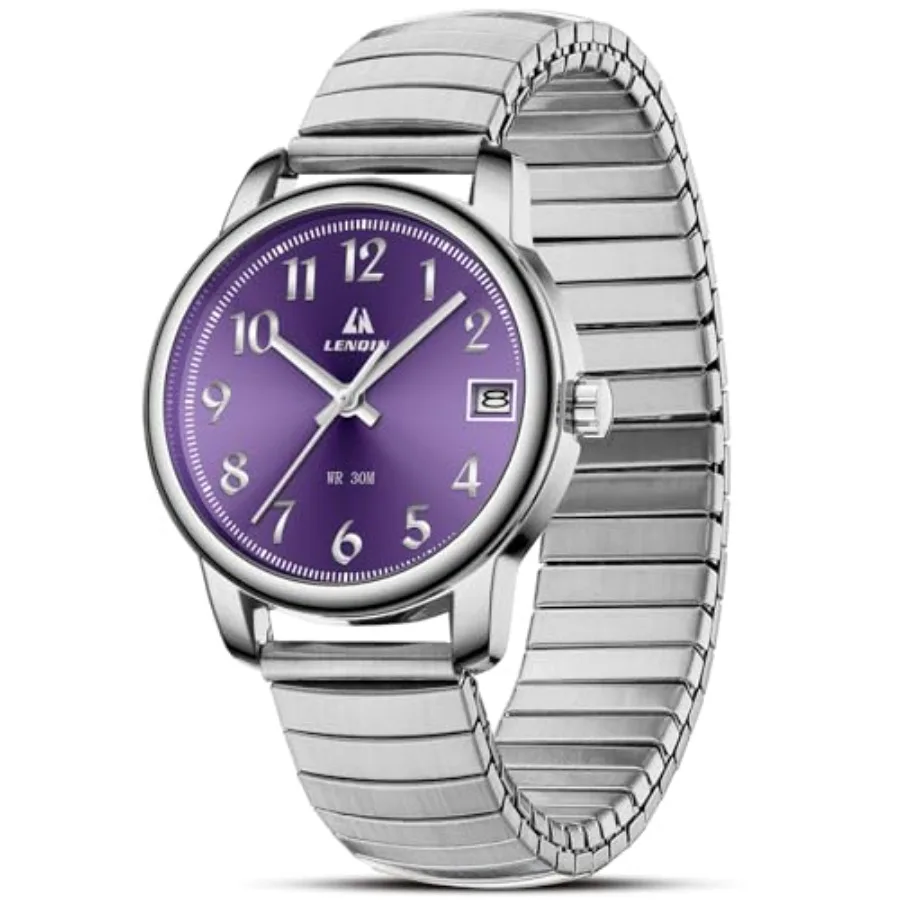 

Ladies Watches Womens Watch Stainless Steel Analog Quartz Watches for Women Waterproof Easy Reader Women's Wrist Watch with Dat