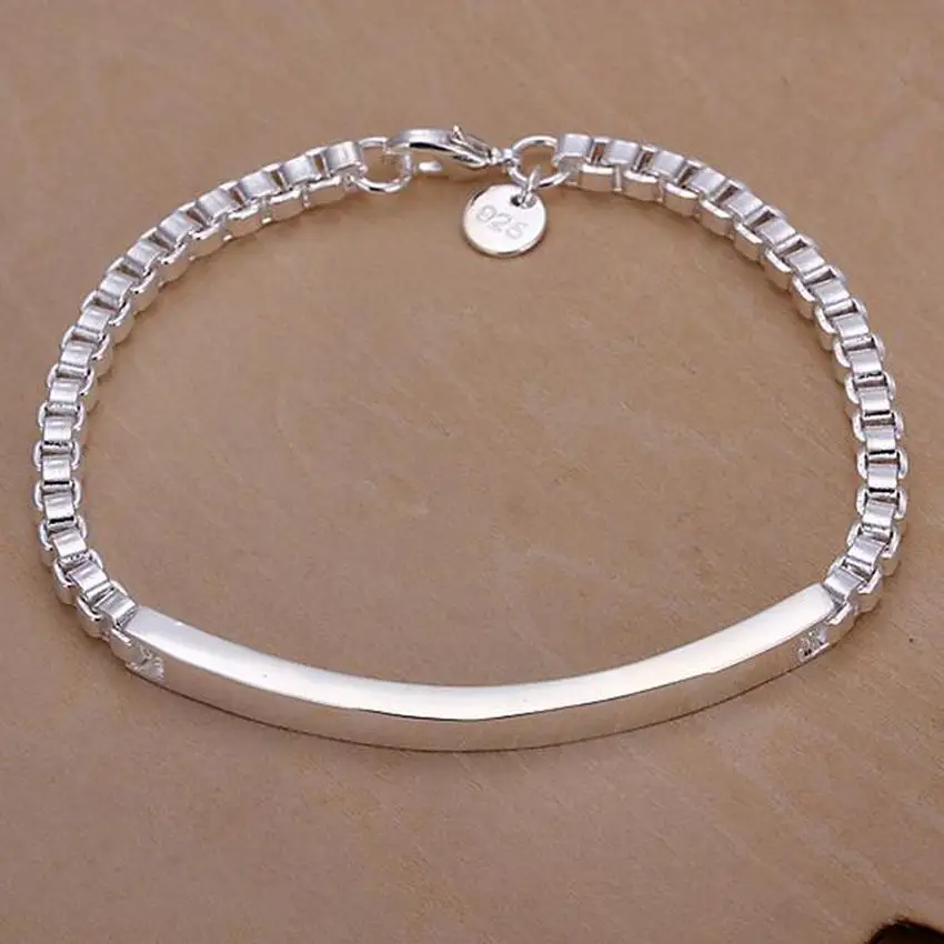 925 Silver Plated chain exquisite twisted bracelet fashion charm chain women men solid wedding cute simple models jewelry H207