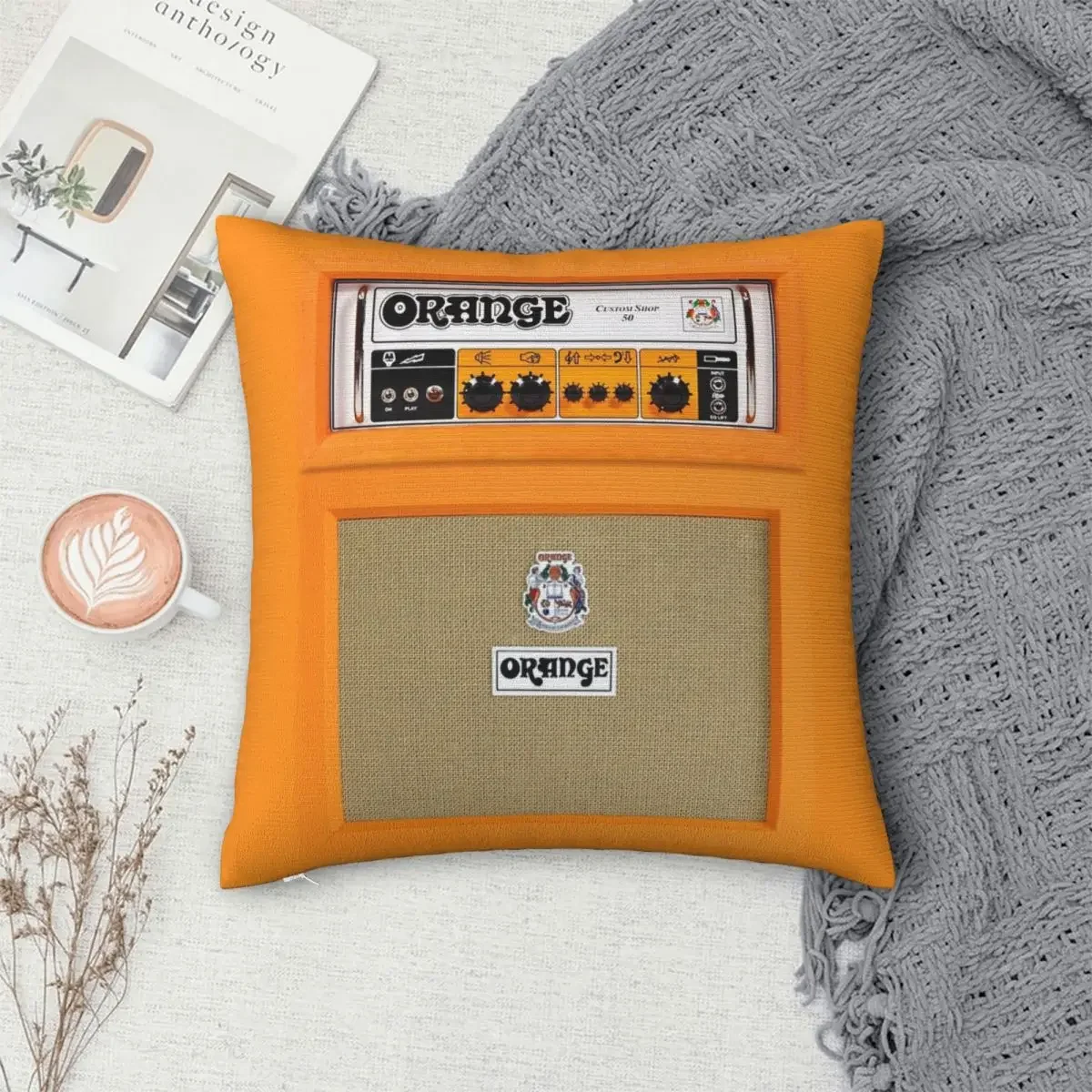 Orange Color Amp Amplifier Pillowcase Polyester Pillow Cover Cushion Comfort Throw Pillow Sofa Decorative Cushions Used for Home