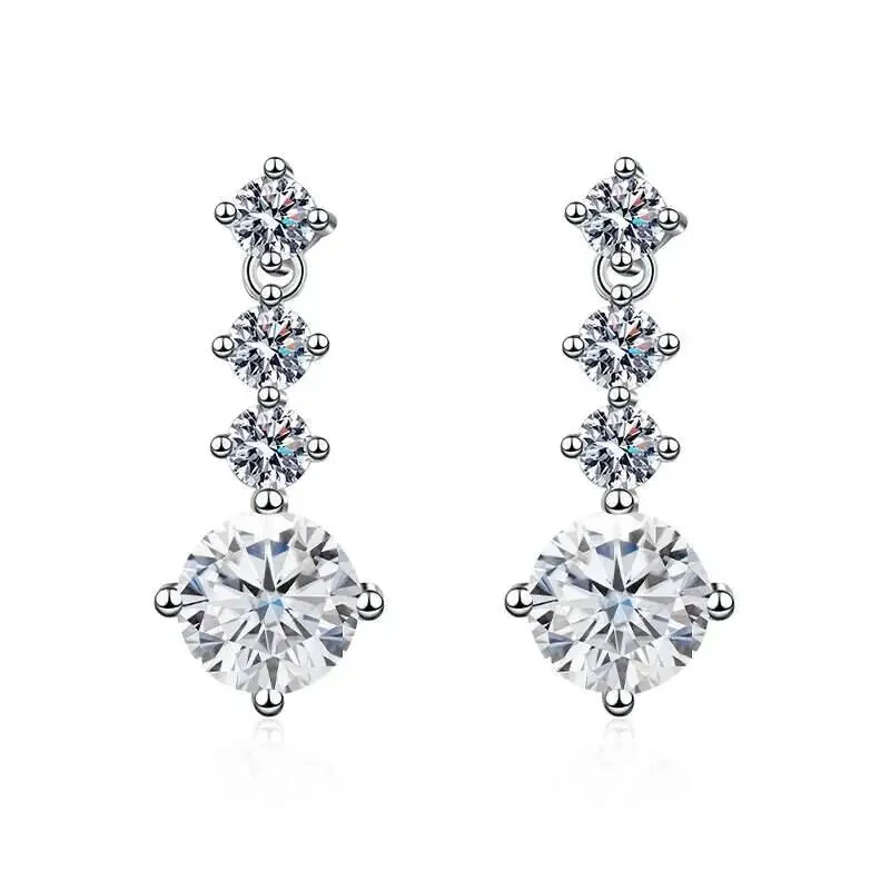 

Женские висячие серьги BagueRinge из стерлингового серебра 925 пробы | Серьги с муассанитом 1 карат | Подходит для повседневного ношения | Сертифицированный GRA