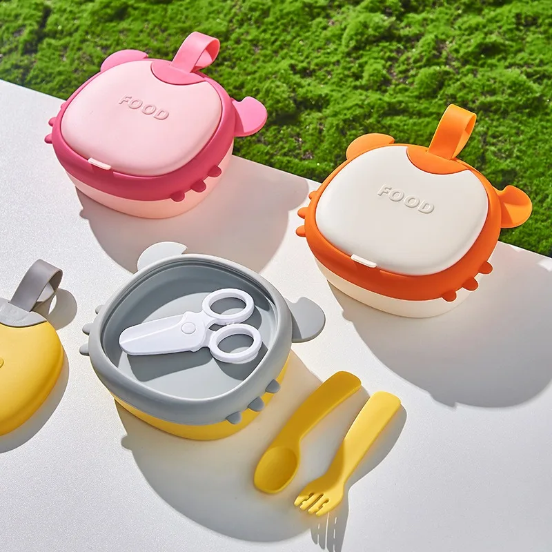 

New Arrival Children's Portable Meal Set Baby Travel Feeding Bowl Shock-Resistant Takeaway Lunchbox