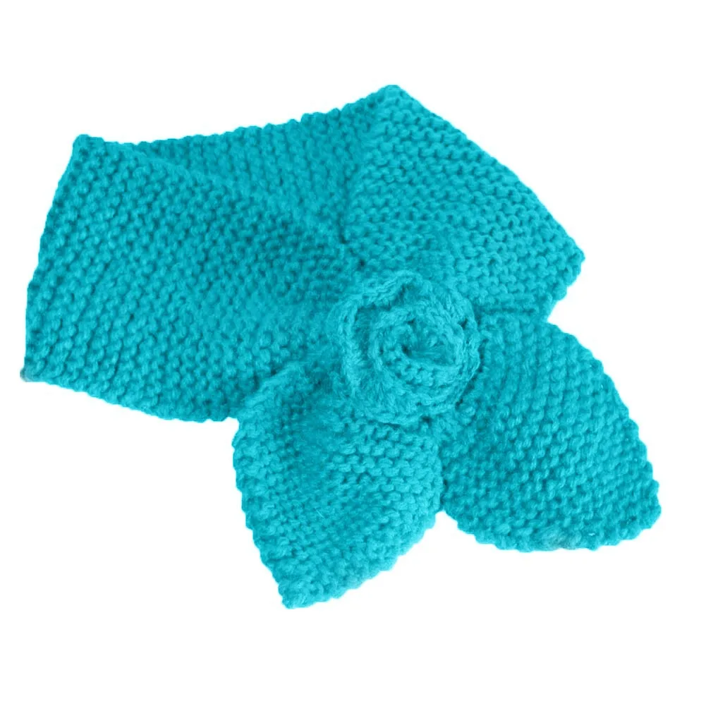 Crochet Handmade Knitted Flower Floral Party Scarf Women Lady Charming Shawl Warm Winter Neckerchief