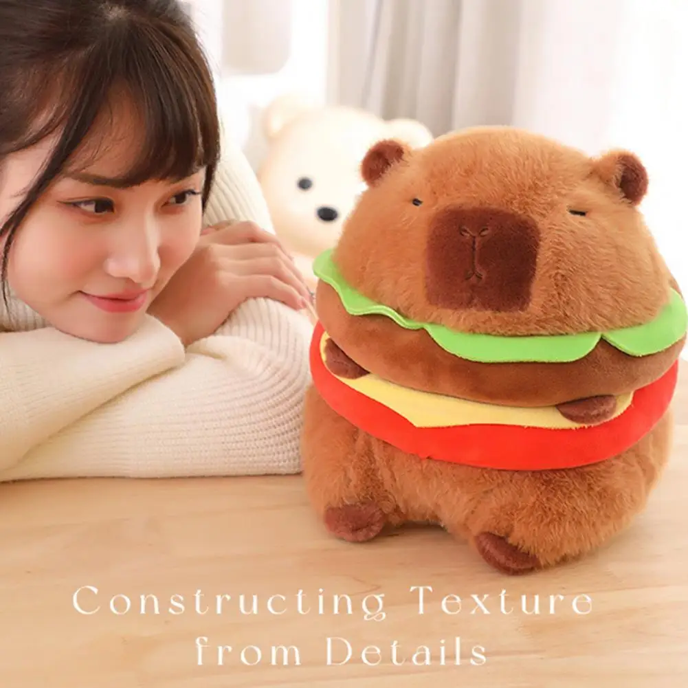 

Capybara Plush Doll Adorable Capybara Burger Plush Toy Realistic Stuffed Pillow Soft Hamburger Doll for Kids Adults Birthday