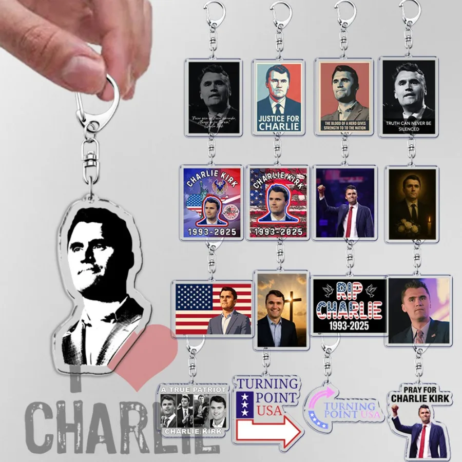 Turning Point Usa Keychains for Accessories Bag Charms Jewelry Rip Charlie Keyrings Womens Keyrings Jewelry Fans Freinds Gift