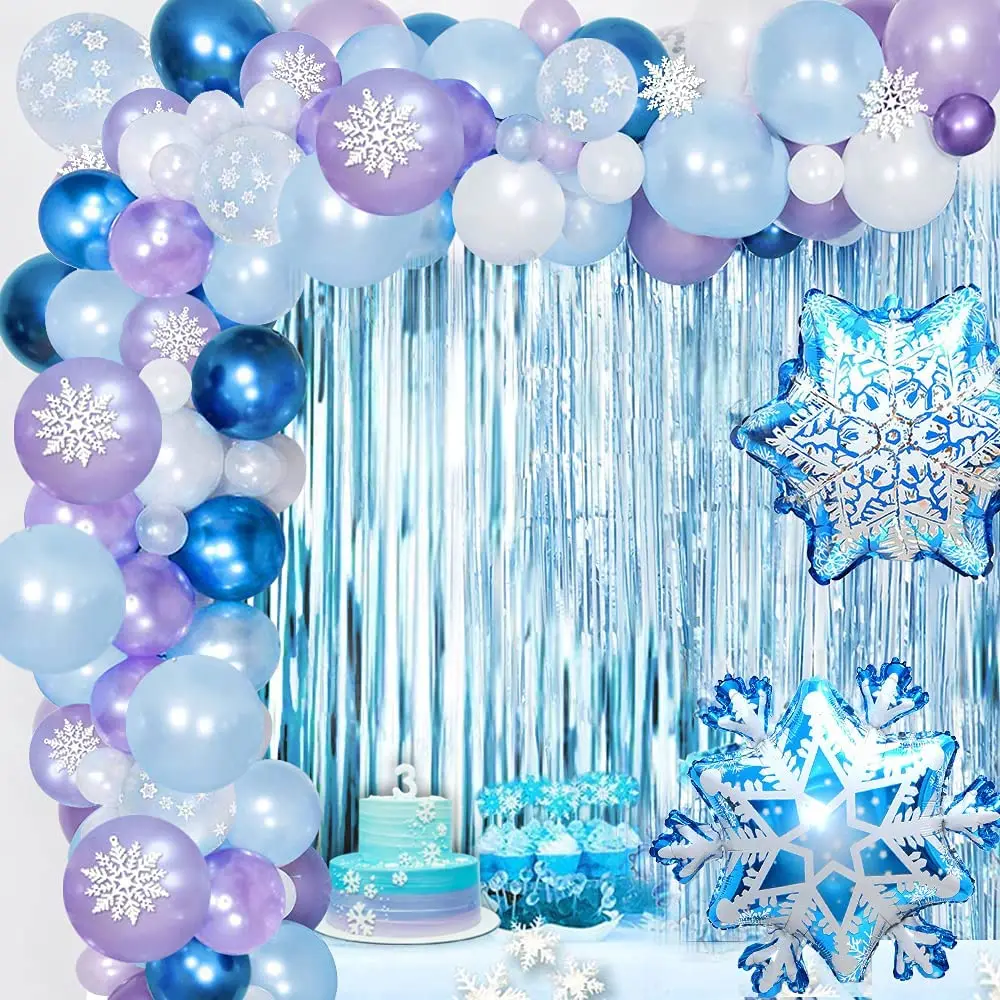 

Winter Wonderland Decorations 1 2 3 4 5 6 7 8 9 Year Girl Birthday Balloons Arch Snowflake Ice and Snow Party Supplies