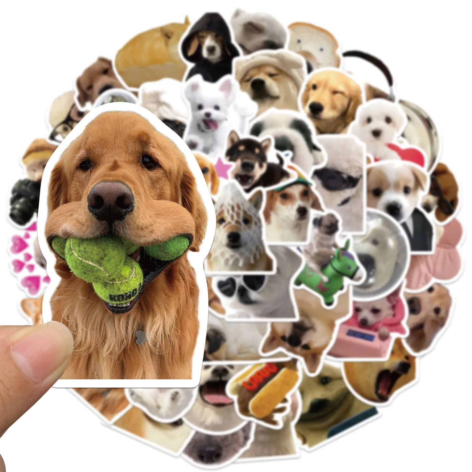 【セール中】50 個犬ステッカーかわいい動物アカウント材料電話ケースラップトップスーツケース水カップ防水ステッカー