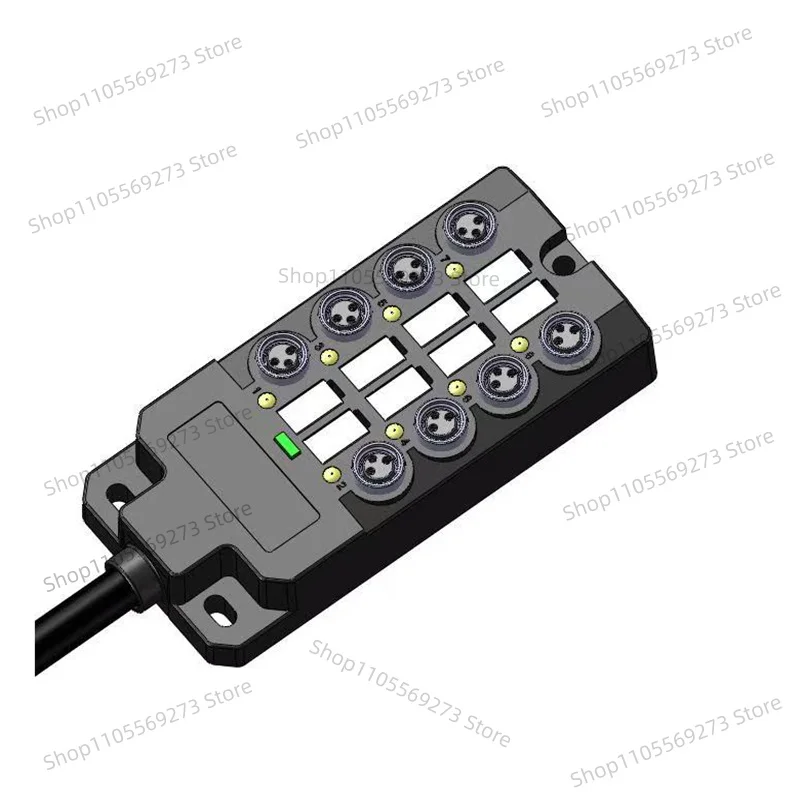 M12 5-Core Sensor Junction Box 6/8/12 Ports Proximity Switch Distributor NPN PNP Type Hub IO Module 3M Cable