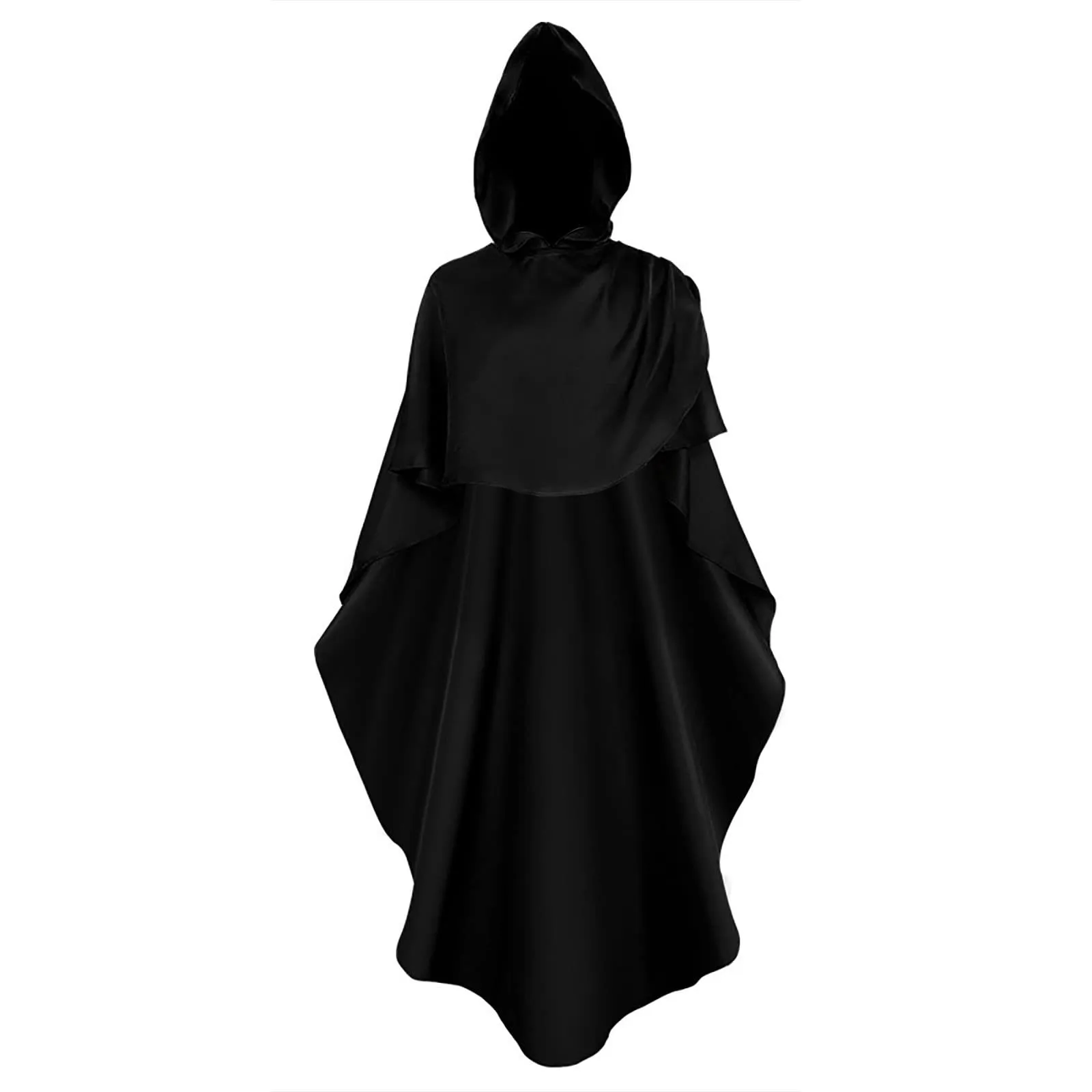 

Popular Halloween Costume Unisex Black Hooded Knight Punk Wizard Goth Vampire Death Medieval Cloak Cosplay Accessories 2025