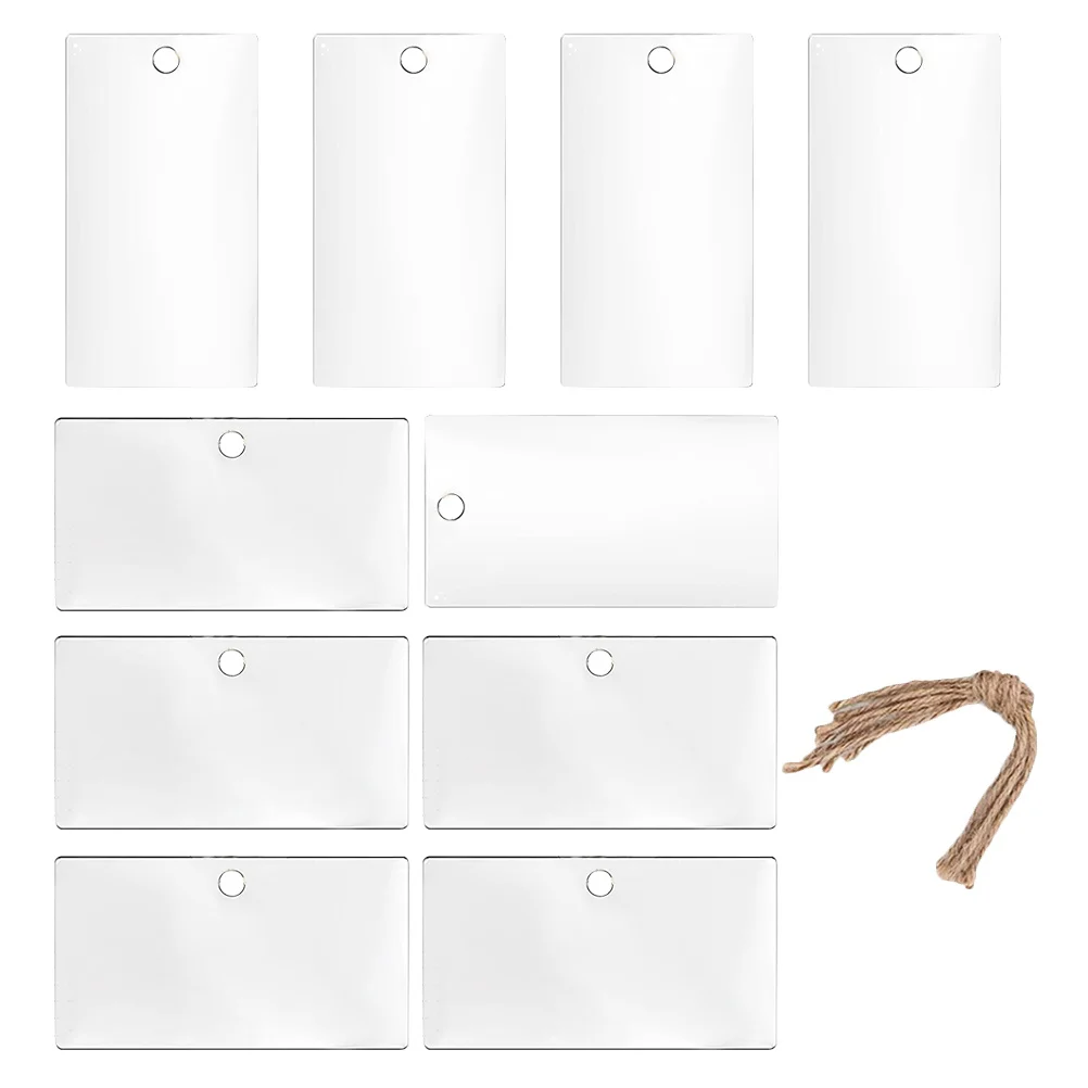 

10Pcs Acrylic Labels Blank Hanging Tags for Storage Bins Kitchen Closet Organizer DIY Craft Basket Tags Labels for Storage Bin