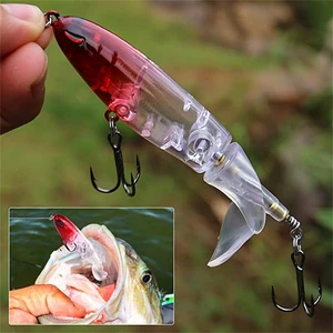 Topwater Whopper Popper Lure, Isca Artificial, Hard Plopper, Cauda Rotativa Suave, Equipamento de Pesca, 10cm, 14cm 8 principais vendas isca artificial com movimentos - №3