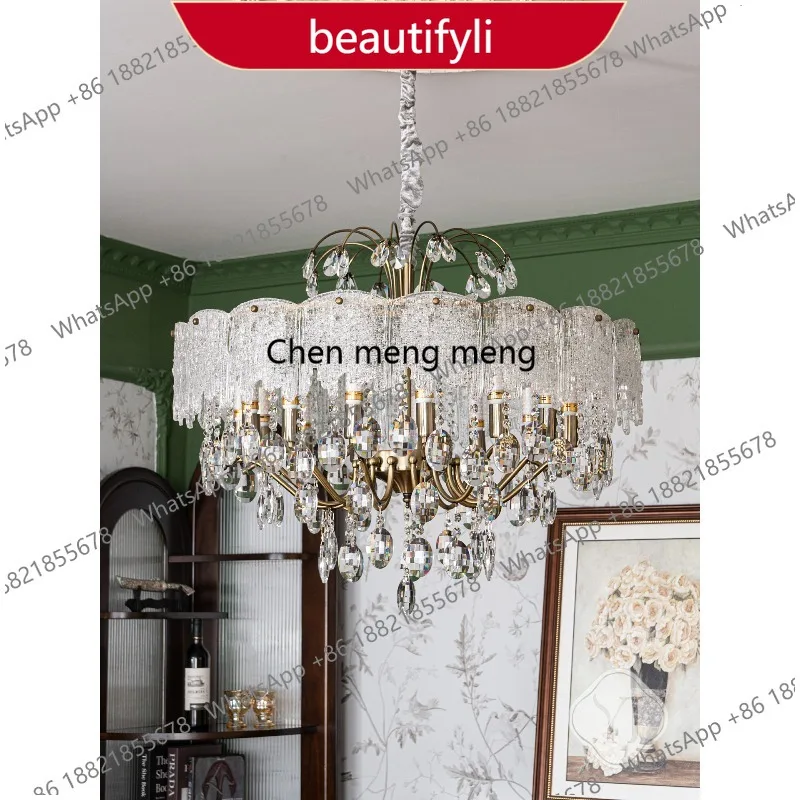 

Французская люстра для гостиной, роскошная люстра для спальни, американская ретро-люстра для столовой, антикварная хрустальная лампа для зала.