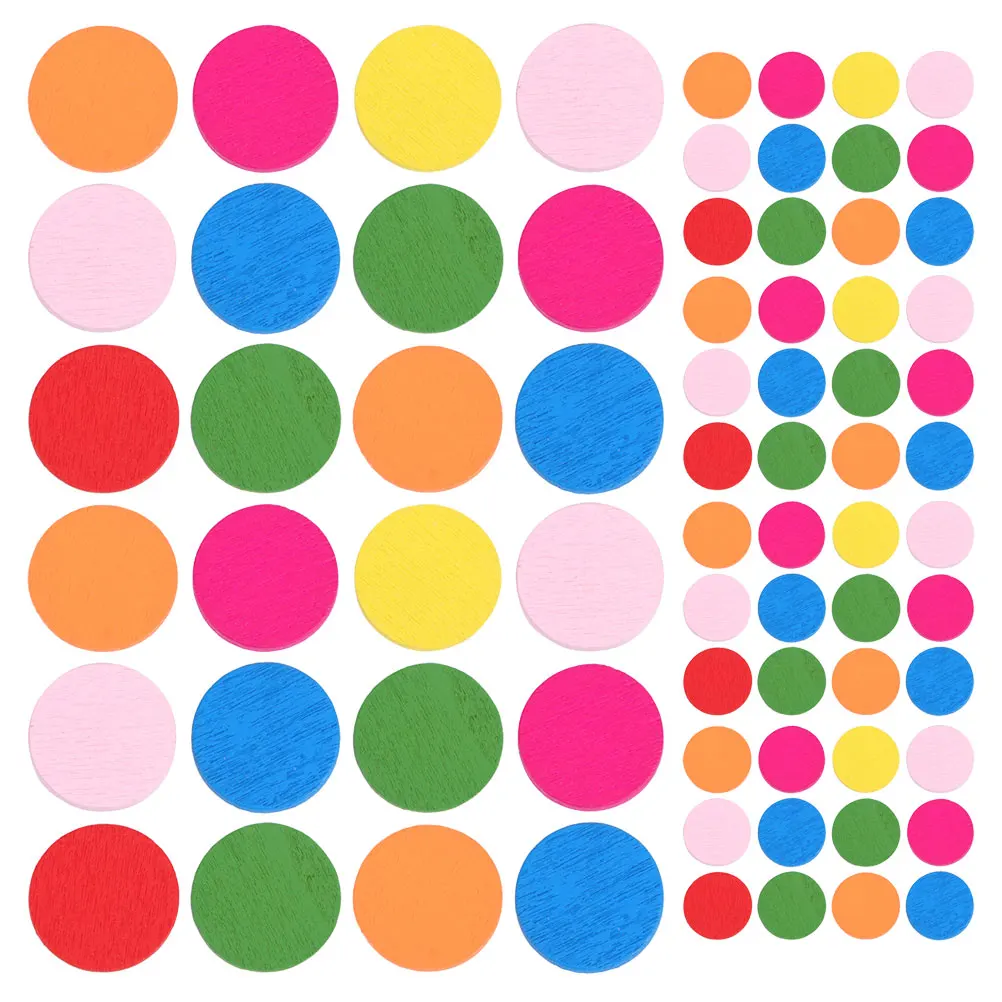 

150pcs Wooden Disc Learning Tool Colorful Round Chip Multicolor Counters Kids Math Montessori Educational Toys Wood Slices