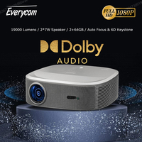 Everycom HQ10W Projektor 1080P Full HD 4K 26000 lumenów Projektor wideo Smart TV do domu 2+64GB Kino Beamer z Dolby