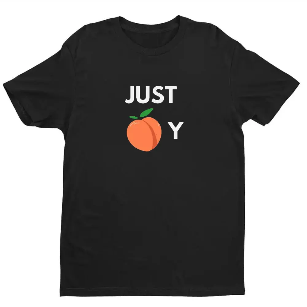 Just Peachy T-shirt Cute Apparel Funny T-shirt Gift  Atlanta Peach Fruit Clothing Short Sleeve Simple Designs Streetwear Cotton