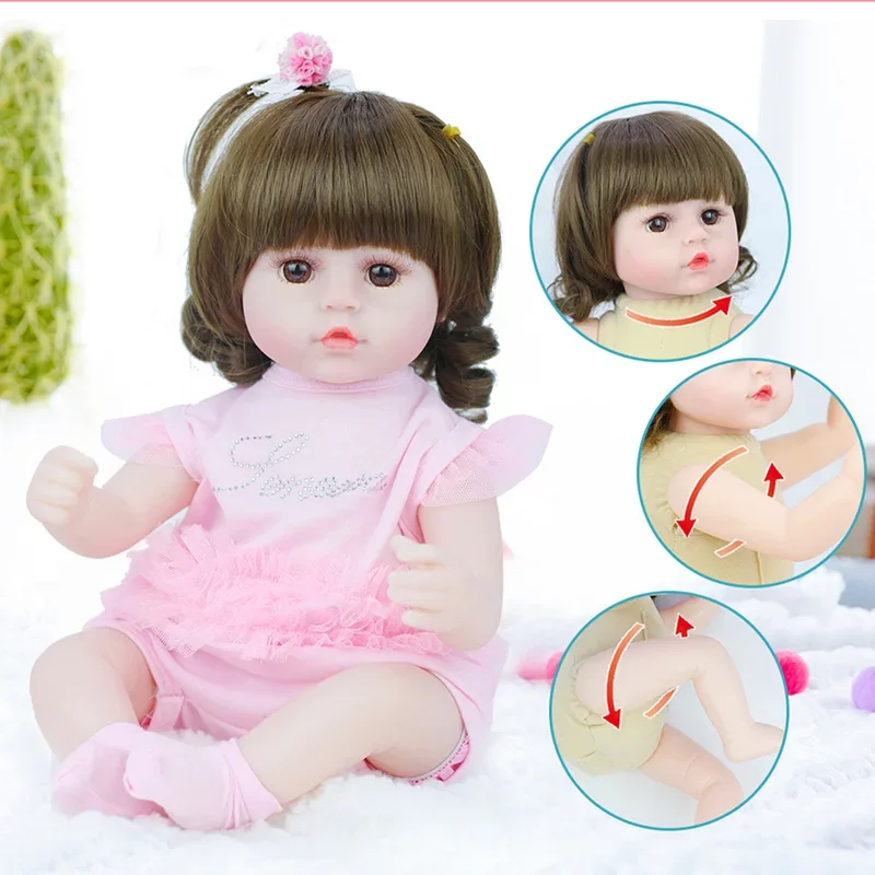 

Эмалированная кукла реборн, имитация новорожденных, короткие волосы, розовая одежда, семейные игрушки для девочек, многофункциональные детские игрушки