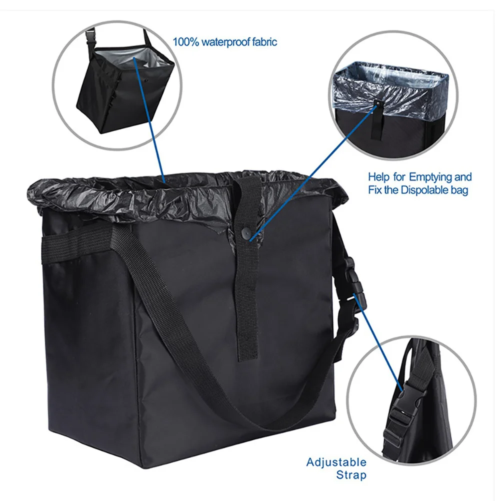 

Portable Car Trash Can 420D Nylon PVC Waterproof Storage Box Hanging Bin Accessories ganizer Garbage Container