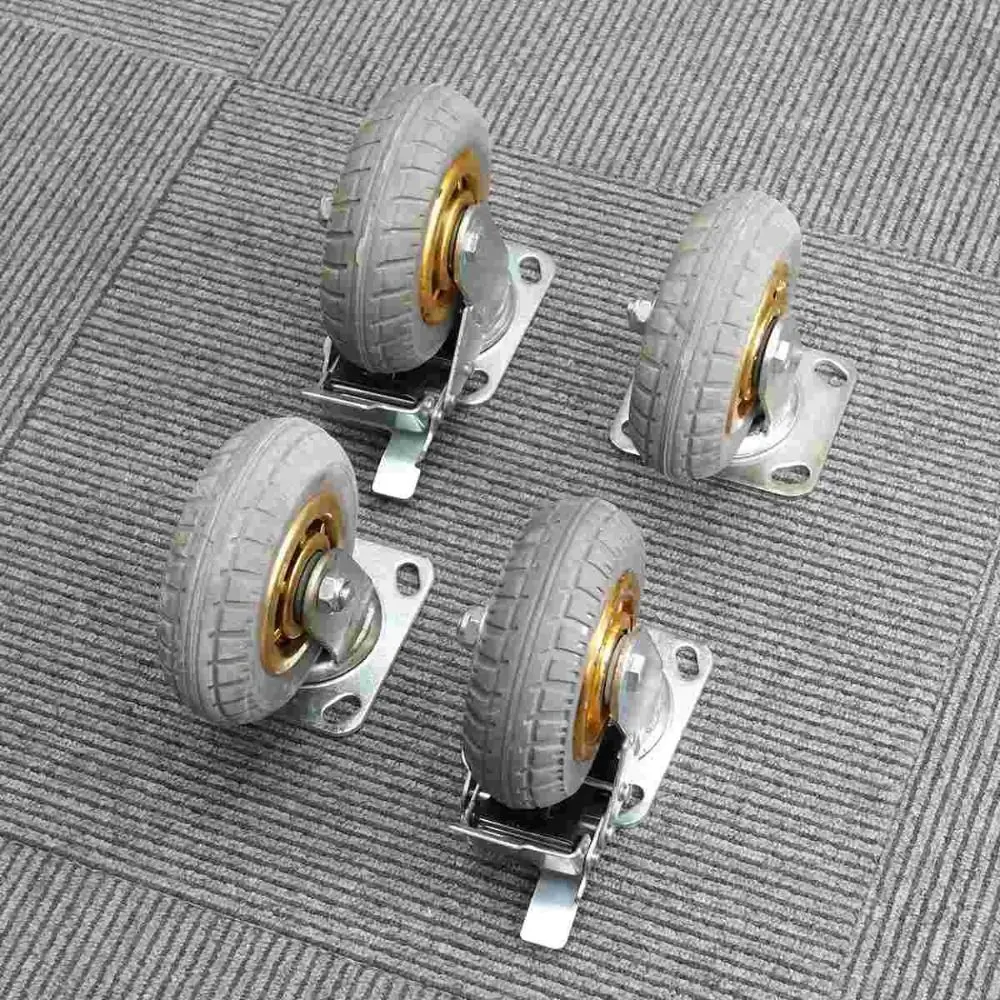 Noiseless Furniture Caster Heavy Loads Transporter Swivel Caster With Brake Hardwares Roller Wheel Shelf Cart Wheel
