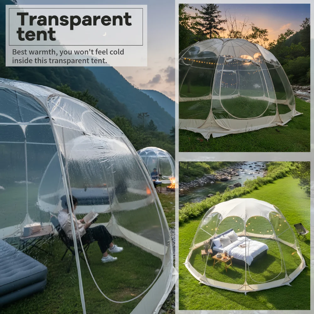 Pop‑up Clear View Bubble Dome Tent, Portable Shelter for Holiday Family Use, See‑Through Tent for Garden Outdoor Camping