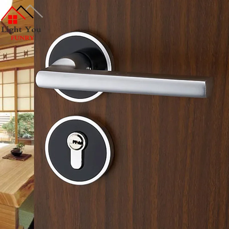 

High security Black Space Aluminum Door Lock Split Lock Bearing Mechanical Handle Lock