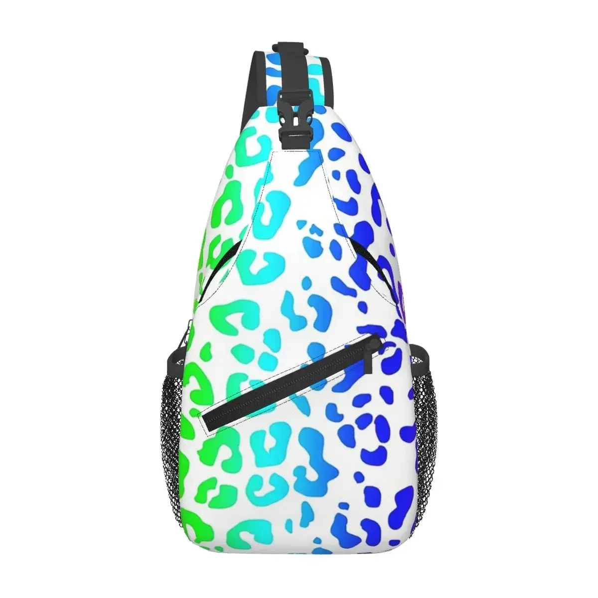 

Радужные и белые пятна с леопардовым принтом, нагрудная сумка, мужской рюкзак через плечо на слинге, нагрудная сумка, дорожный походный рюкзак, сумка на плечо