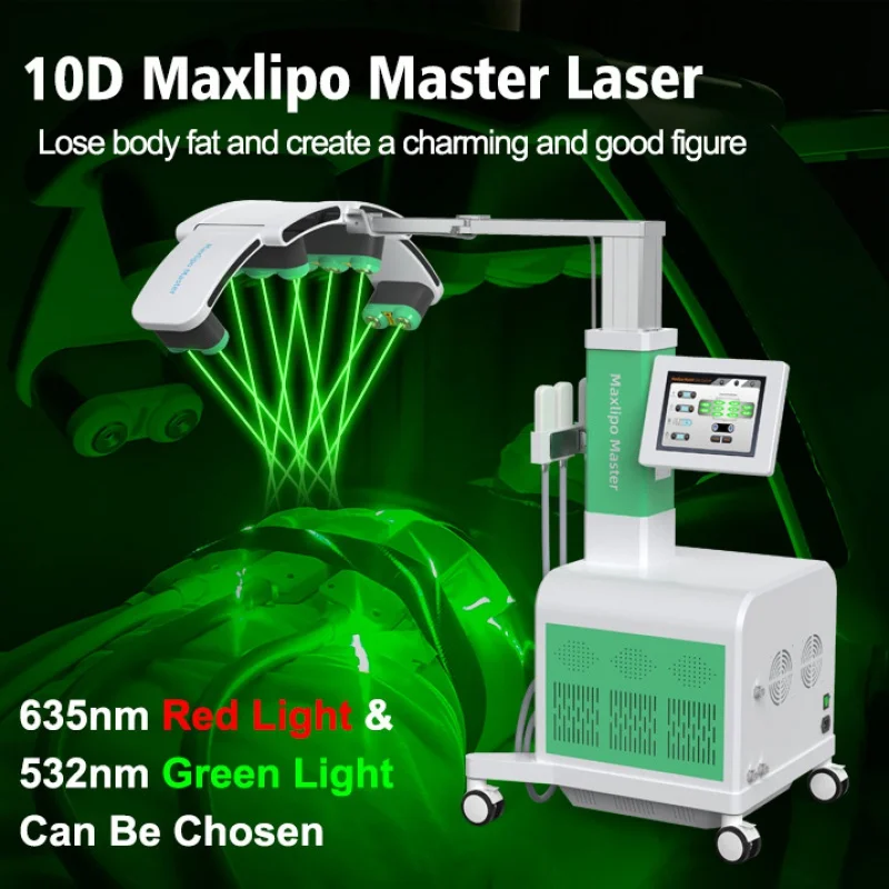 Top 10D Maxlipo Master Weight Loss Ems Cryo Plate Fat Removal Muscle Building Body Shaping Cellulite Reduction 532/635nm Machine