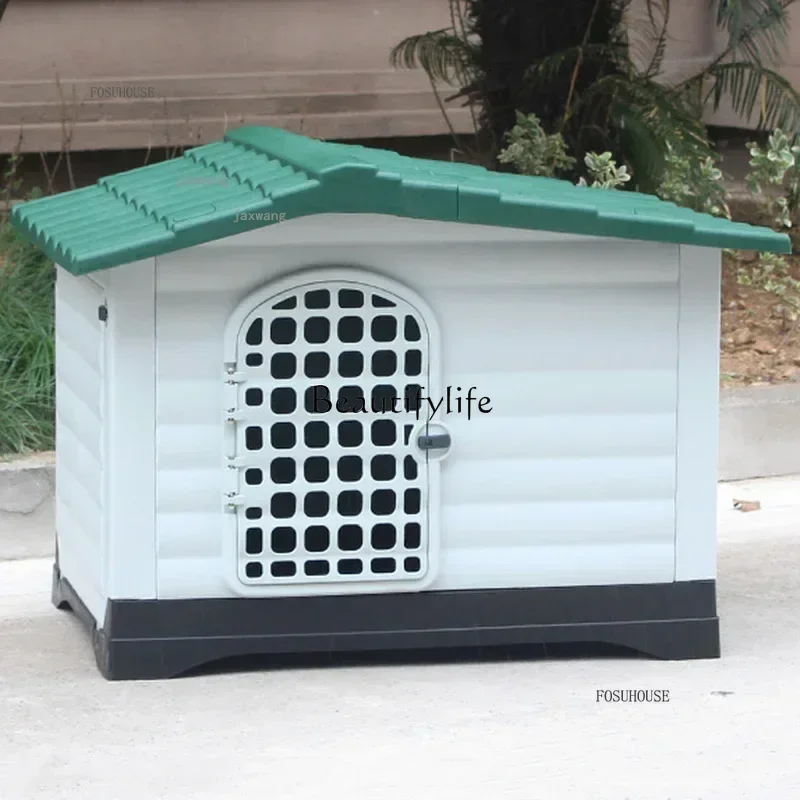 

Rainproof Plastic Dogs Kennel Four Seasons Universal Washable Dog Houses Outdoor Medium Large