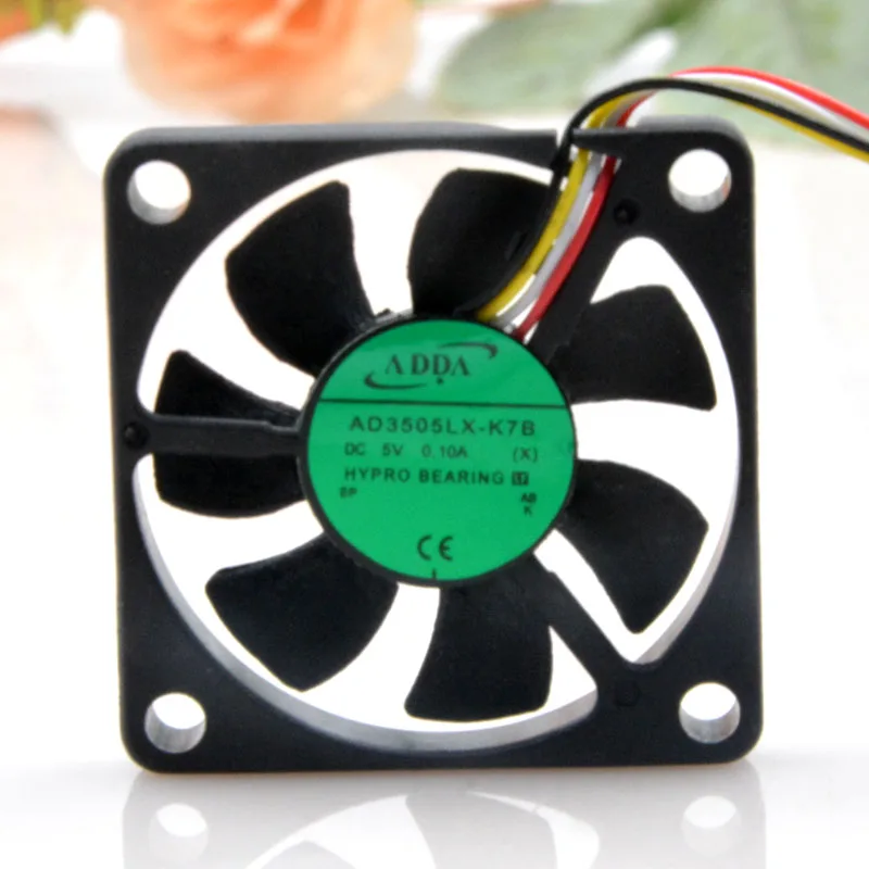 

2pcs For Adda AD3505LX-K7B DC 5V 0.10a 3507 4-Wire Temperature Control Cooling Fan 3.5CM