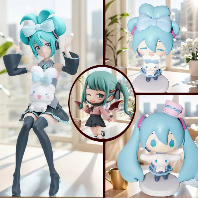 Anime Hatsune Miku Figures Rem Hatsune Miku Action Figures Pressing Bubble Noodles 15cm PVC Collection Model Toys Birthday Gifts