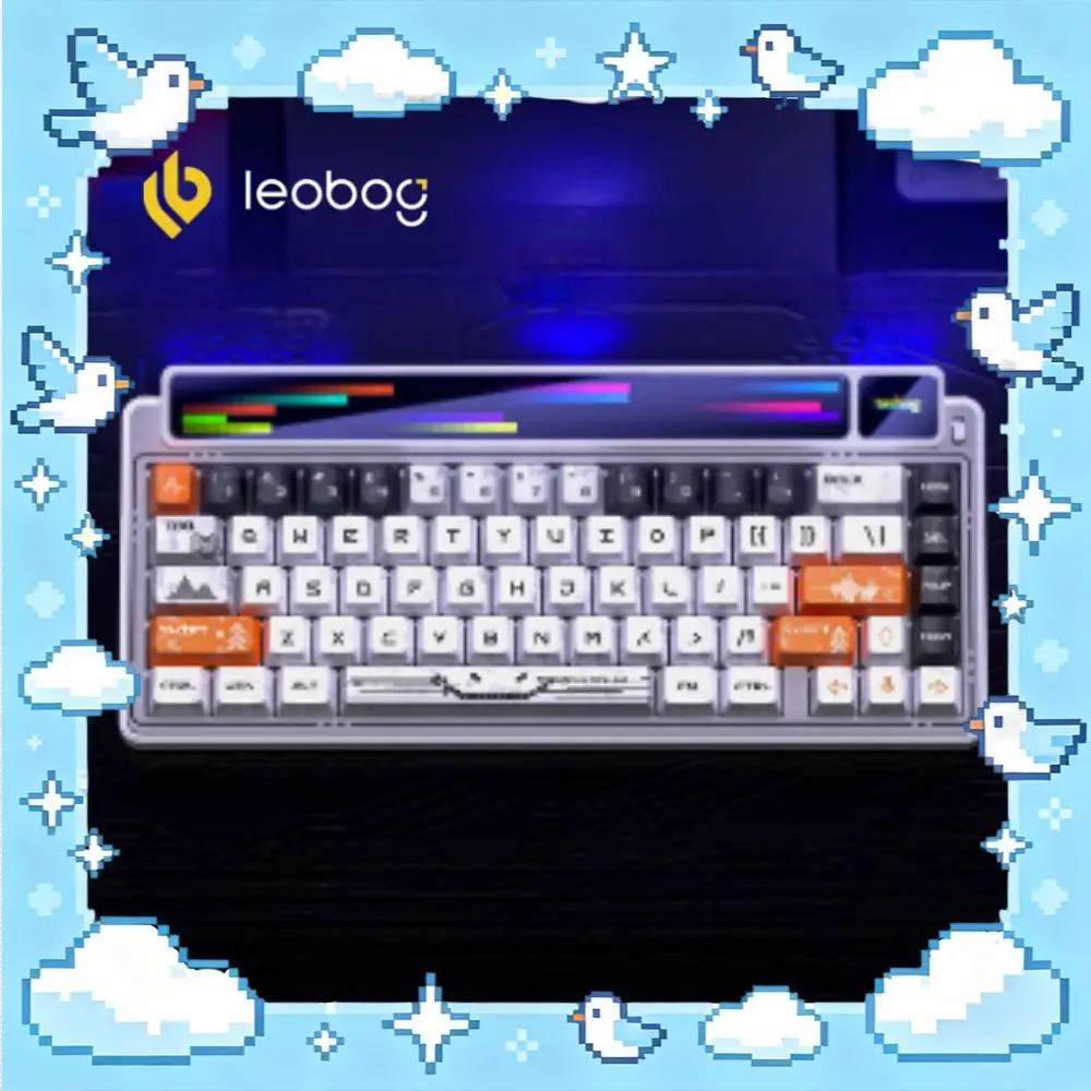 LEOBOG AMG65 Mechanical Keyboard Dual Screen Tri Mode Wireless Gasket Hot-swappable RGB Long Battery Life Gaming Keyboard Gift