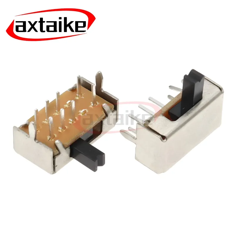 20PCS SK23D07 DP3T (2P3T) Slide Switch - 8Pin 3-Position 3/4/5mmH Adjustable Handle with Fixed Feet for PCB/Electronics