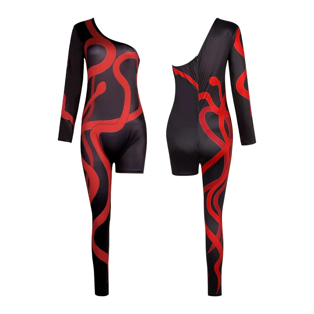 Adult Women Cheerleader Cosplay Suit Dance Performance Party Dress Up Outfit Onesie Halloween School Stage Pop Singer Jumpsuit - view 3