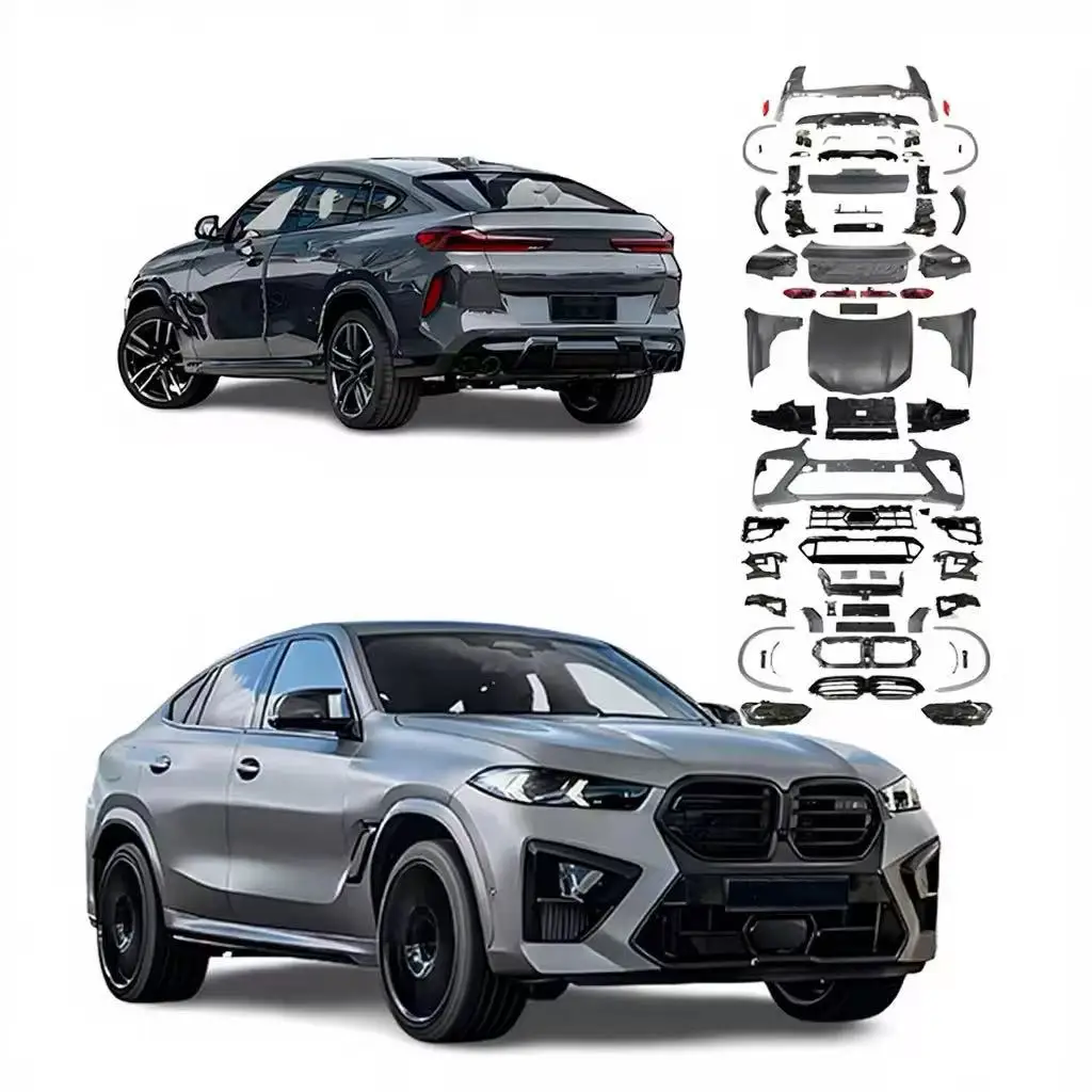 Classic Car Restomod Body KitsFor X6 Series 2007-2015 E71 Upgrade To 2024 G06 LCI X6M F96 Pp Material LED Headlight Hood Bumper