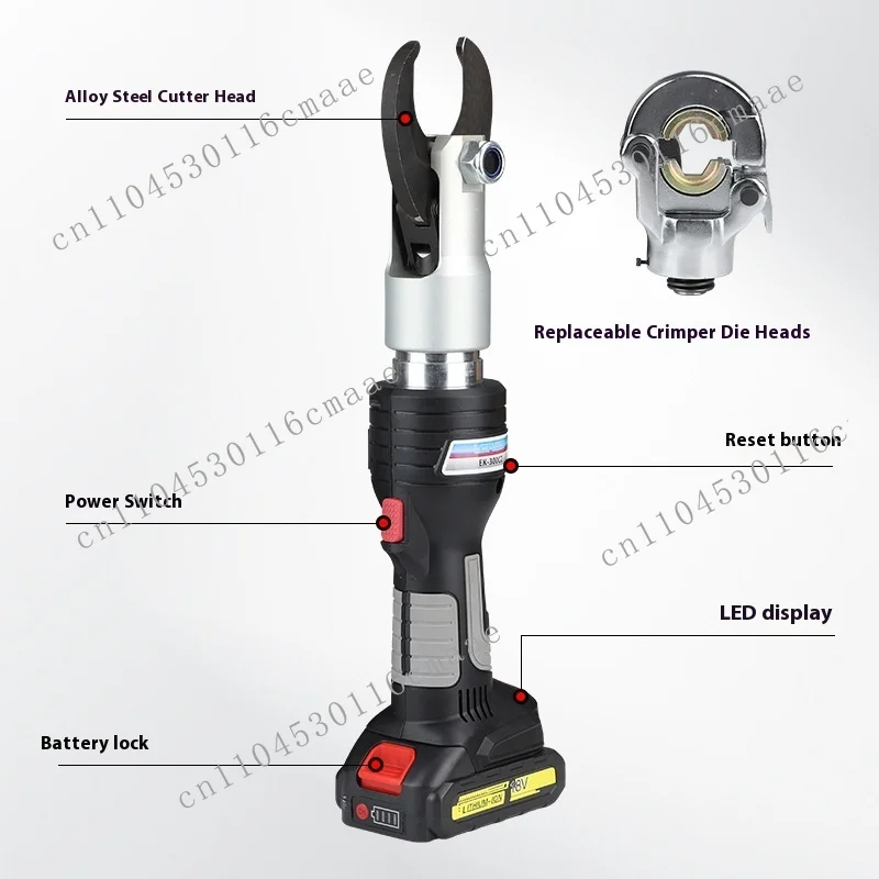 Small Portable EK-40C Hydraulic Cable Shears Interchangeable Straight Shank 2-in-1 Multifunctional Pressure Line Steel