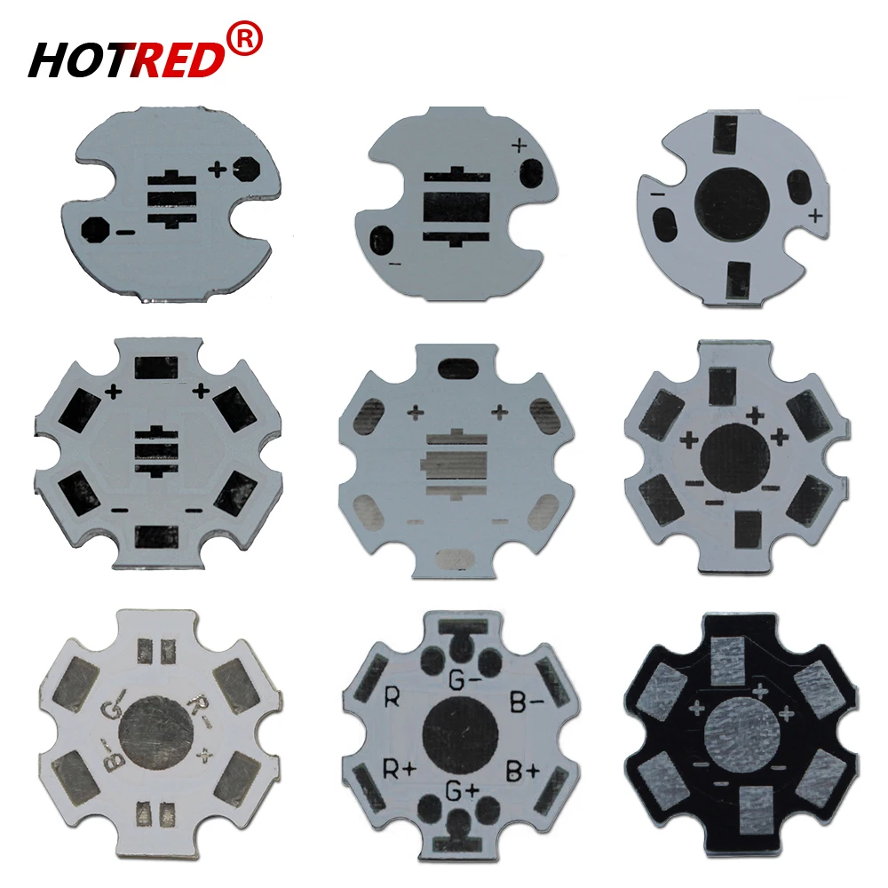 10-50pcs LED PCB Board Substrate 16/20mm Base High Power Heat Sink 1W 3W XPE 3535 5050XML 25mm Diode RGB RGBW DIY Cooling System