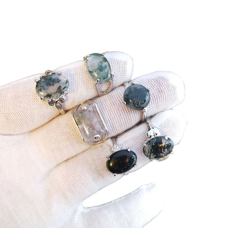 20 teile/los Großhandel Mix Stil Natürliche Stein Finger Ringe Für Frauen Luxus Achat Mode HEIßER Blau Sandstein Schmuck Geschenk Mädchen – Detail 8