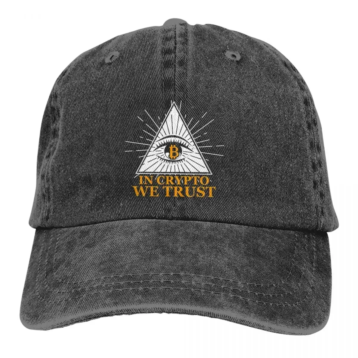 Pure Color Cowboy Hats In Crypto We Trust Eyes Women's Hat Sun Visor Baseball Caps Bitcoin Miners Meme Peaked Trucker Dad Hat