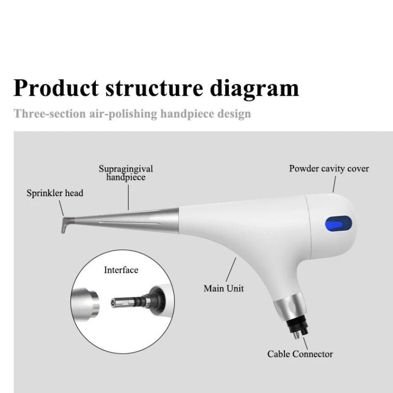 Teeth Whitening Spray Device PV-3,2/4Holes  Air Polisher Prophy Jet Powered Metal Head black/white color Dental Equipment