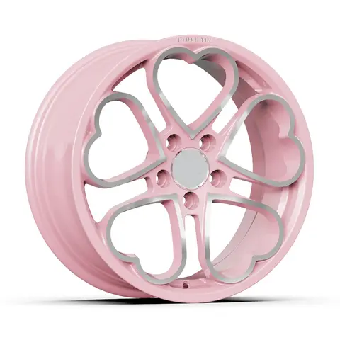 Forged Heart Wheels and Rims in Pink Black Chrome for Honda CivicLove Inspired Designs , 17“18”19“20”21“22”23 Inches