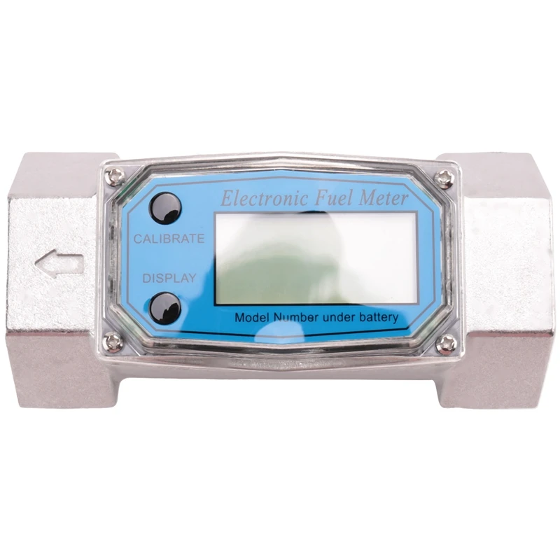 1.5 Inch Digital Turbine Flow Meter LCD Display Fuel Water Flow Meter, Flowmeter Fit For Diesel Kerosene Gasoline Water