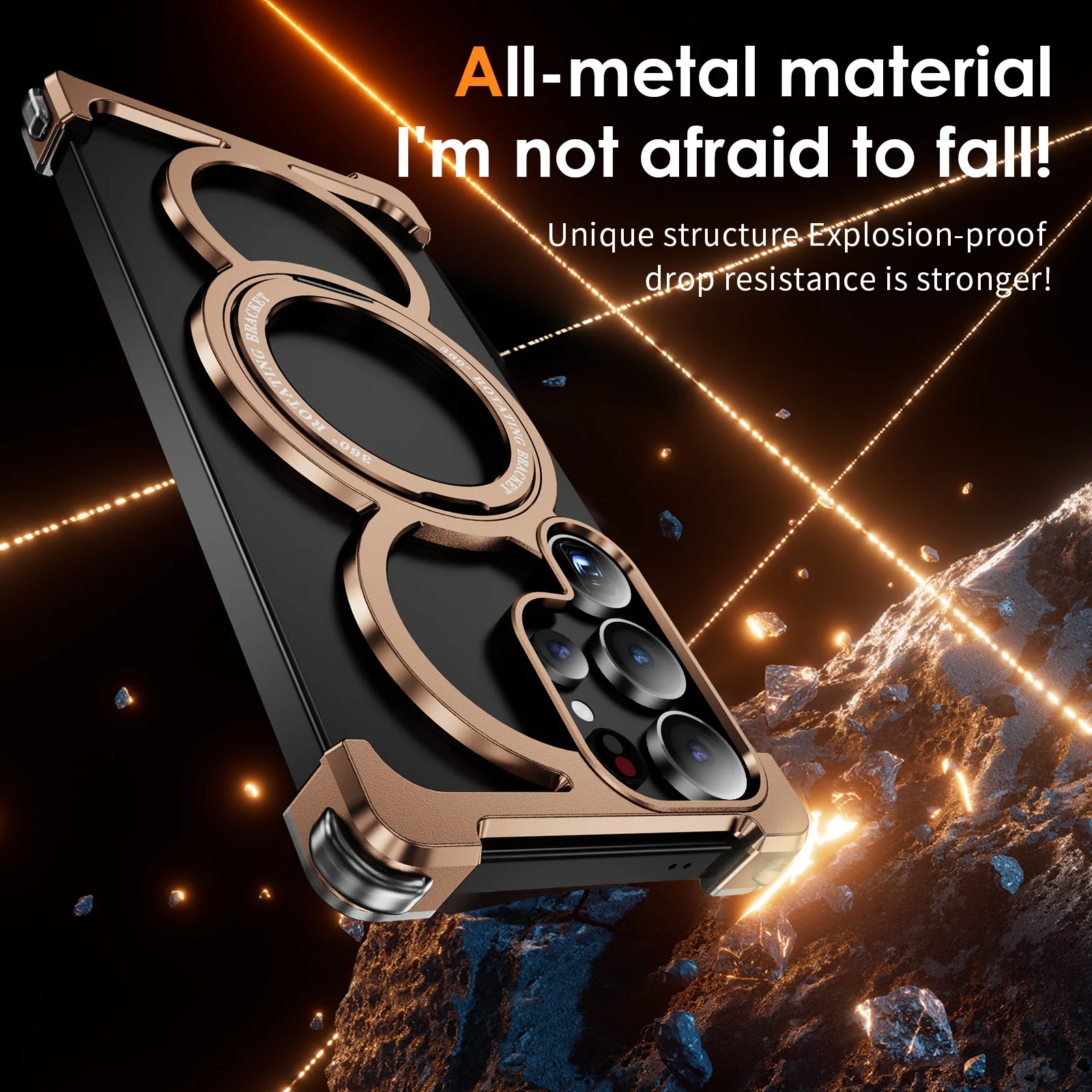 سبائك الألومنيوم جوفاء تبديد الحرارة جراب هاتف ، لسامسونج S26 S25 S24 S23 الترا المغناطيسي فرملس الدورية قوس #5