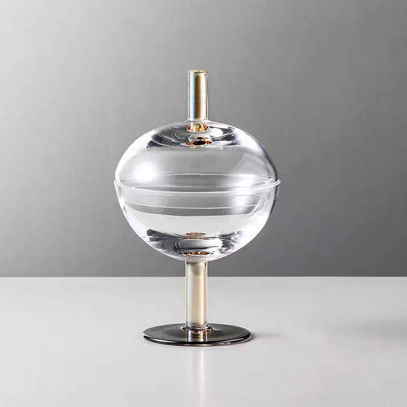 Transparent Crystal Glass Candy Storage Box with High Foot Sealed Jar Multi-Functional Storage for Nuts Coffee Beans and Spices