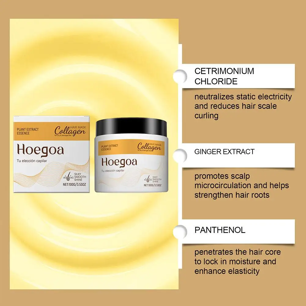 

100G Collagen Keratin Hair Mask Dual Oil Control Moisturizer Conditioner Soft Smooth Frizz Damaged Repair Revitalize Hair Care