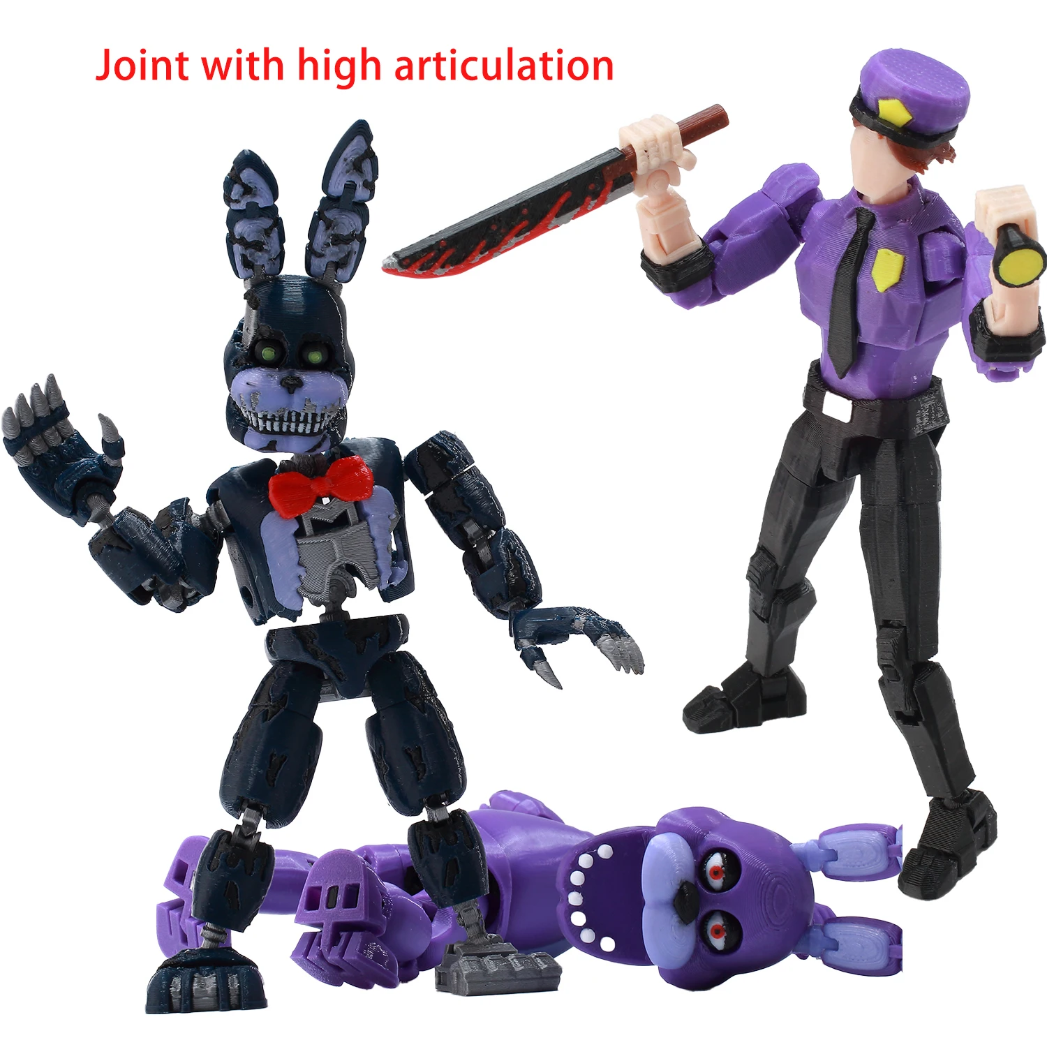 9L3D Lucky13 Dummy13 Horror Bear Action Figure Scary Robot Toy 3D Printed Multi-Jointed Movable Stress Relief Desk Decoration