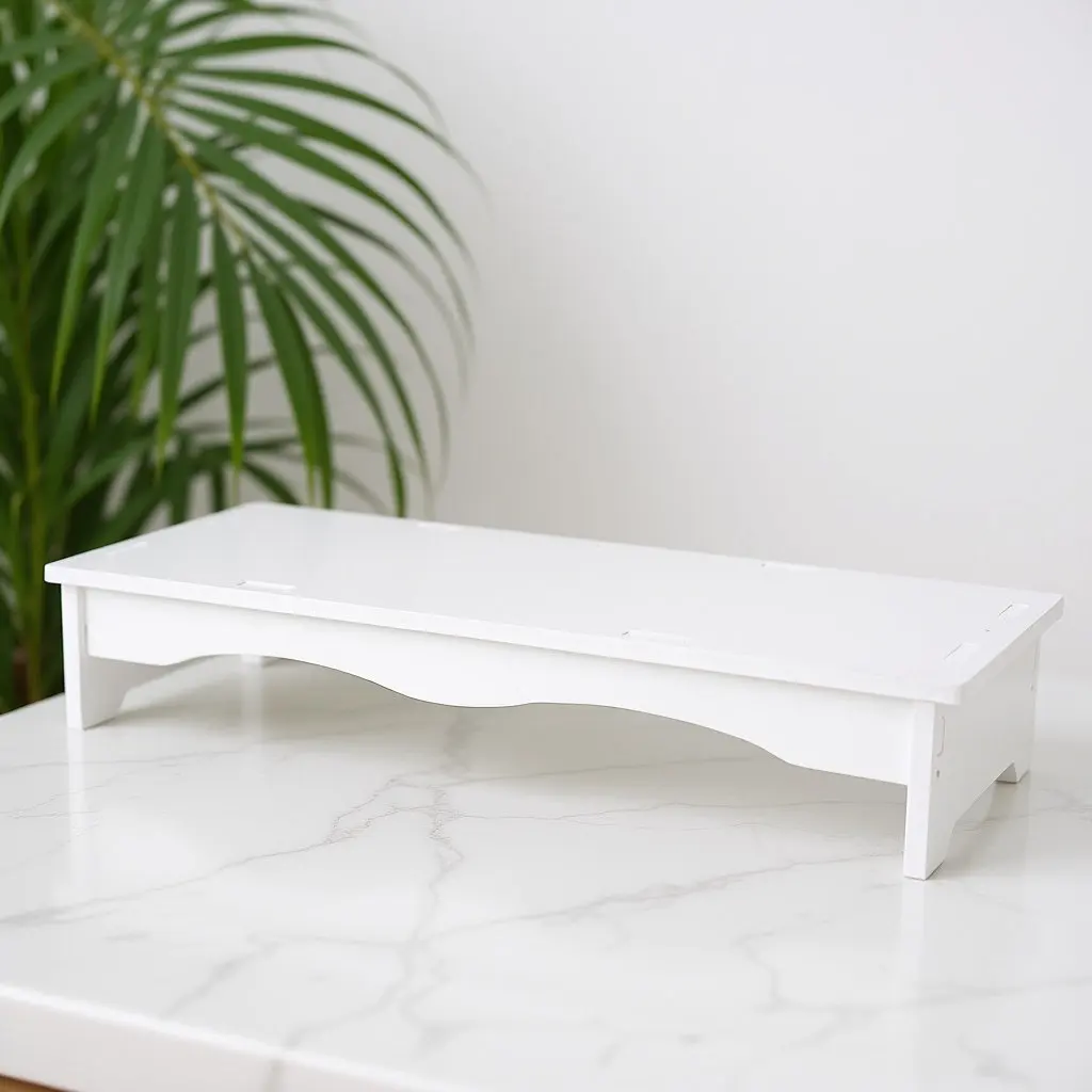 

1Pcs Desktop Monitor Stand Elevated Rack for Computer Screen Holder Base Anti- Sturdy Build White