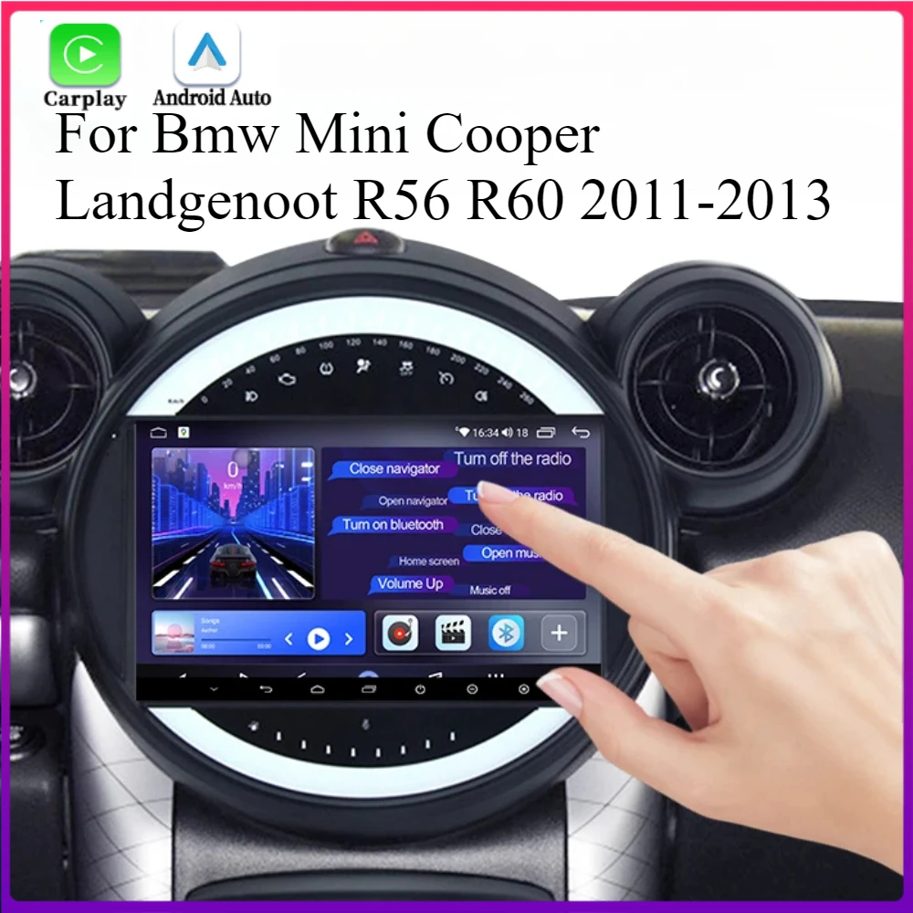 For Bmw Mini Cooper Landgenoot R56 R60 2011-2013 Android 14 Car Radio Wireless Bluetooth Carplay Multimedia Touch Screen Stereo