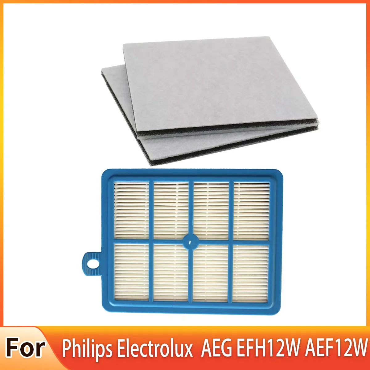 Filtro Hepa riutilizzabile H12 H13 + filtro in cotone motore 2 pezzi per Philips Electrolux AEG EFH12W AEF12W FC8031 EL012W FC9080 FC9088