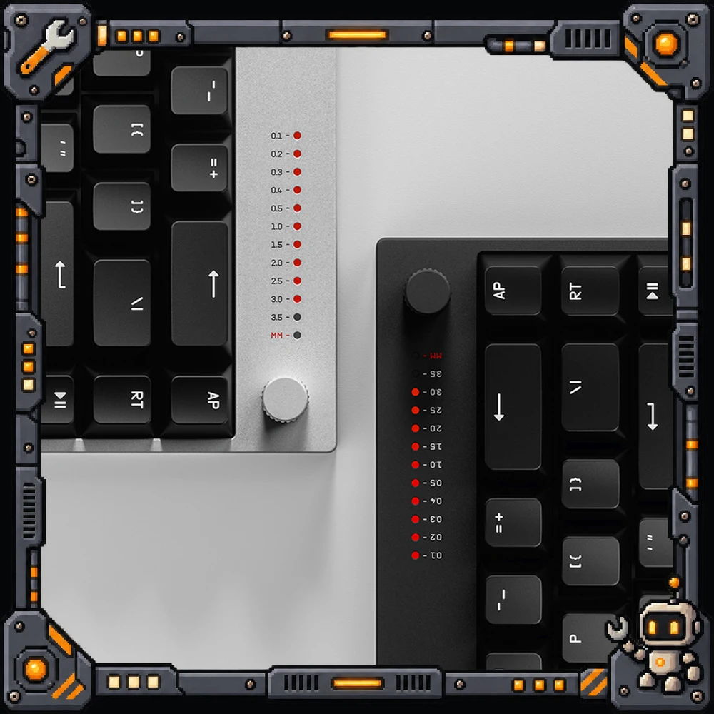 Teclado para jogos WALLHACK K-001 com interruptor magnético, taxa de polling de 8000 Hz, teclas substituíveis, layout 65% e interruptores mecânicos co