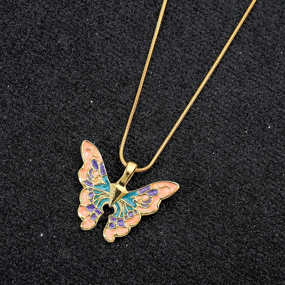 Butterfly Necklace Girl Princess Necklace Rainbow Fairytopia Mermaid Ins Women Multilayer Jewelry Accessories