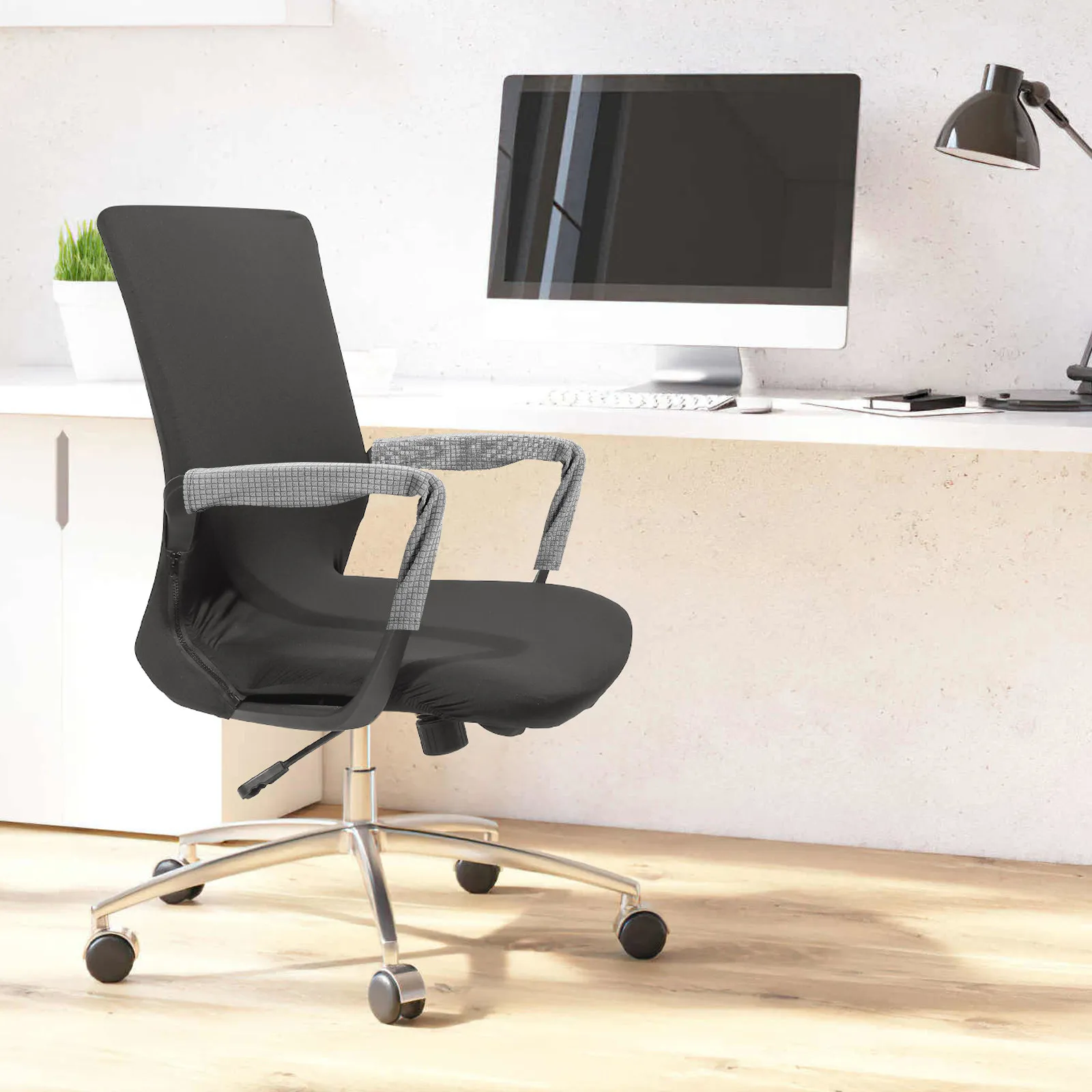 2Pcs Office Chair Armrest Covers Waterproof Computer Chair Arm Protection Stretchable Cover for Elbow Support Easy Install