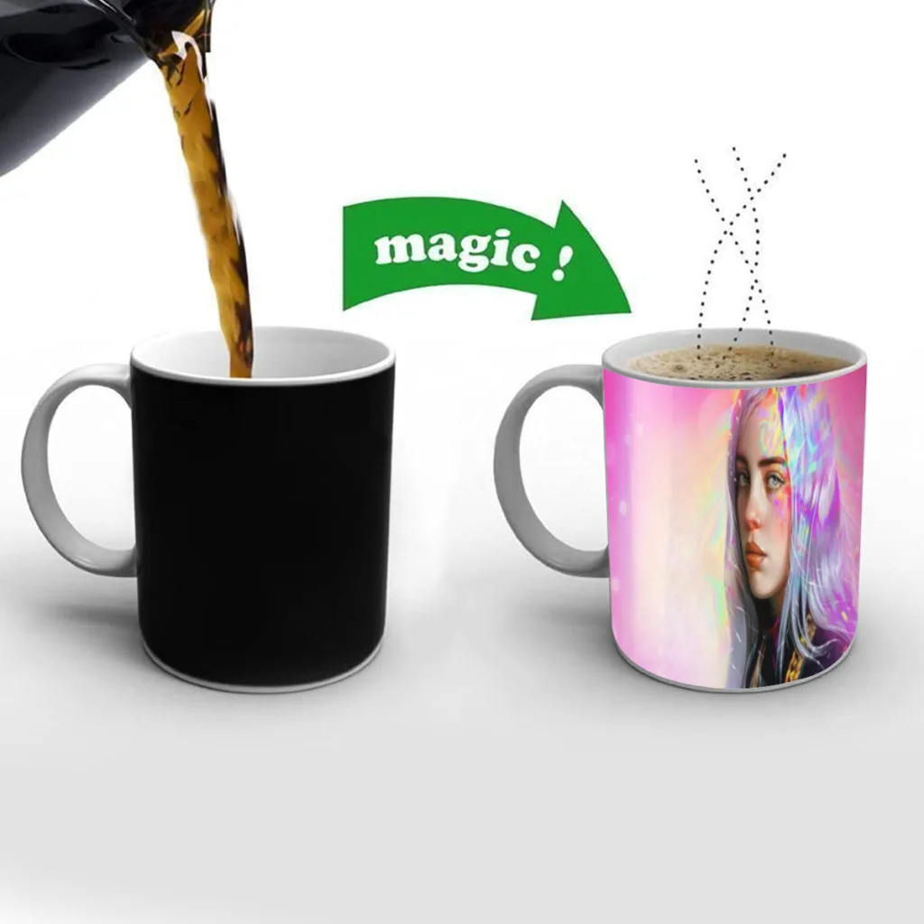 Famous Singer B-Billie Singer Color Changing Cup Mug Magic Heat Sensitive Coffee Mugs Tea Cups Surprised Gift